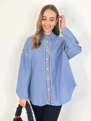 Bluse BL25-00229 Blue Stripes