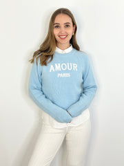 Pullover PL25-00127 Blue Letters