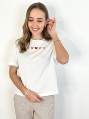 Shirt ST25-00113 White Hearts