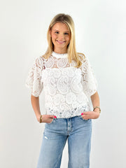 Shirt ST25-00138 White Crochet