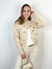 Cardigan CG25-00078 Beige Ribbon