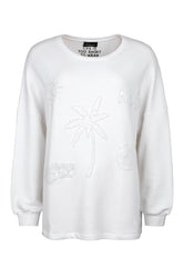 Sweatshirt SW25-00080 White Embroidery