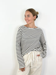 Longsleeve LL24-00007 Stripes White/Black