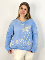 Sweatshirt SW25-00070 Blue Palm