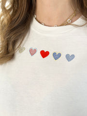 Shirt ST25-00113 White Hearts