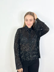 Bluse BL24-00191  Black Sequin