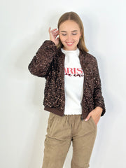 Jacke JK24-00056 Brown Sequins