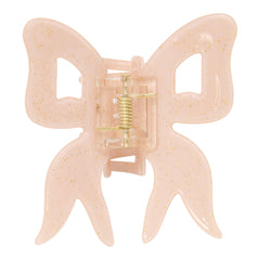 Hairclip bow beige glitter