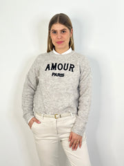 Pullover PL25-00127 Grey Letters