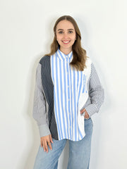 Bluse BL25-00232 Patchwork Stripes