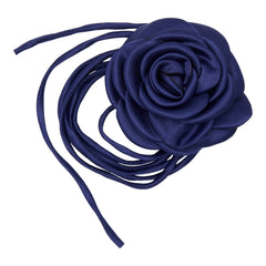 Anstecker Rose Midi Satin navy